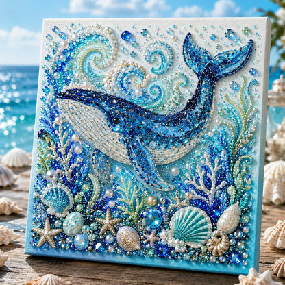 🌊Ocean Theme Pearl Art DIY Kit | 3D Sparkling Coastal Wall Decor 🐚✨