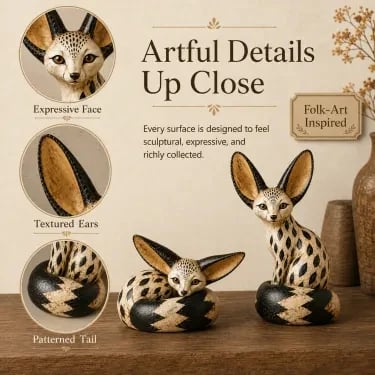 🔥 Limited Time – 50% OFF! 🦊 Vintage Fennec Fox Sculpture