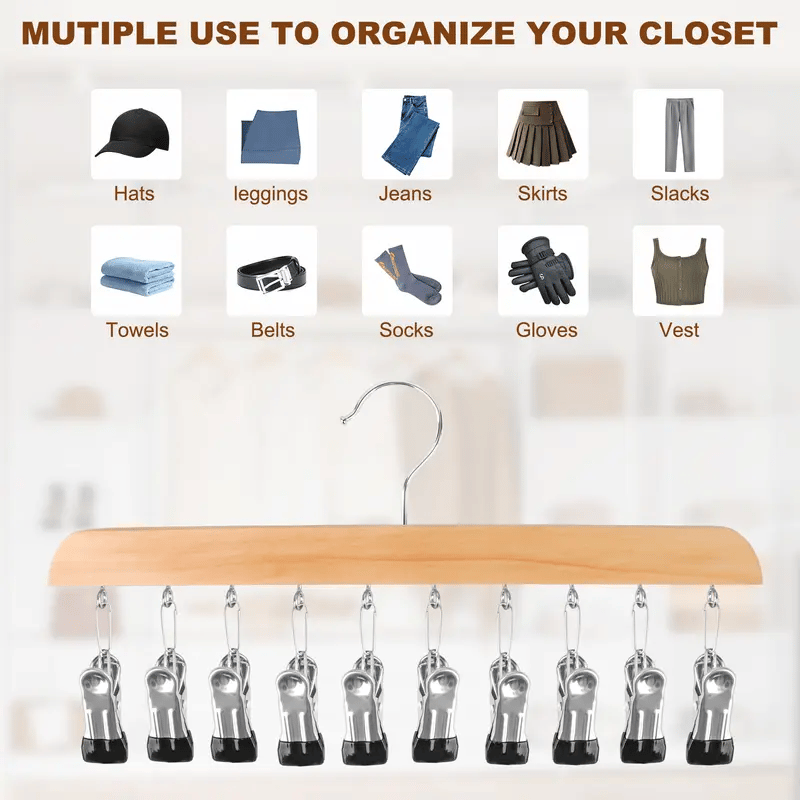 🔥Last Day 49%OFF🔥Closet Organizer with 10 Clips - Space Saving Hanging Closet Organizer