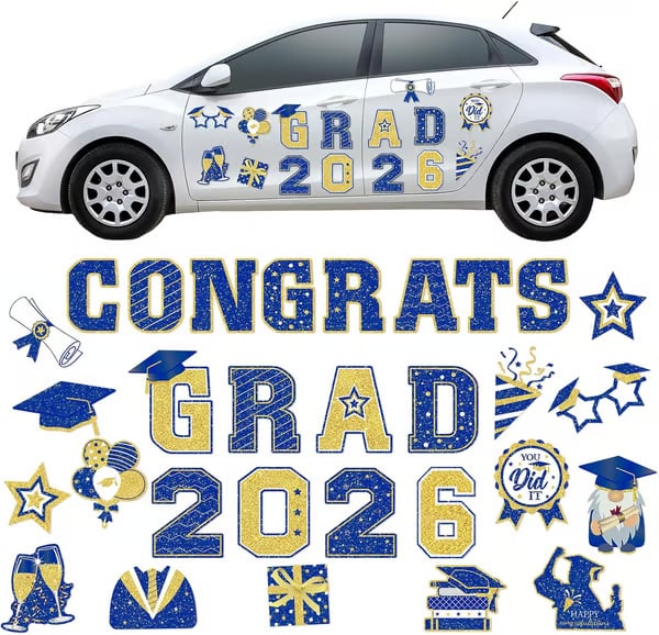 🎓 2026 Grad Car Magnets 🧲 – 30-Piece Set for Celebration Decor (Cars, Fridges & More) 🎁Buy 2 Free Shipping