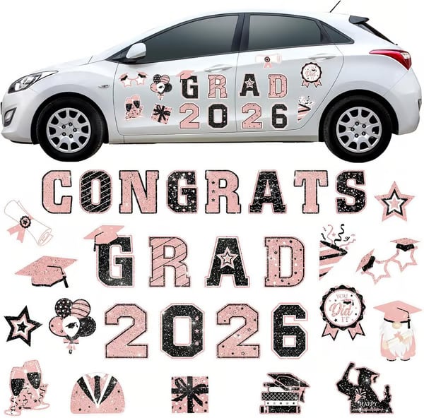 🎓 2026 Grad Car Magnets 🧲 – 30-Piece Set for Celebration Decor (Cars, Fridges & More) 🎁Buy 2 Free Shipping