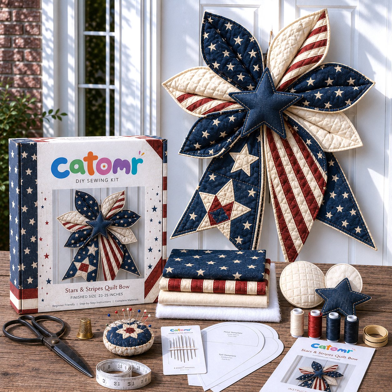 🔥Last Day 50% OFF- Large Patchwork Bow Sewing Kit | Complete Kit with All Tools & Step-by-Step Guide Included 💕
