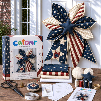 🔥Last Day 50% OFF- Large Patchwork Bow Sewing Kit | Complete Kit with All Tools & Step-by-Step Guide Included 💕