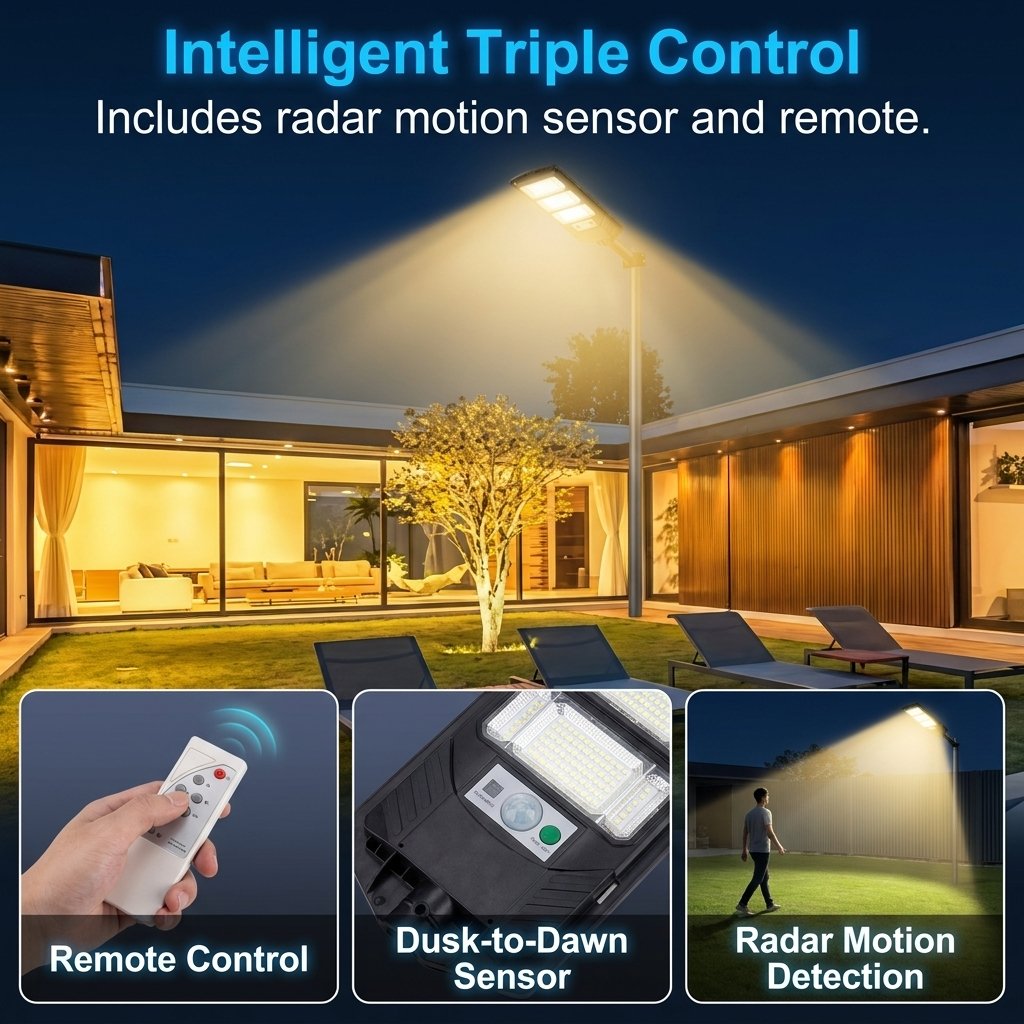 🌞 Solar Powered Backyard Flood Light - 400W 192 LED ⚡ with Motion Sensor & IP65 Waterproof 🛡️