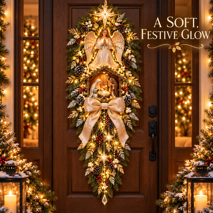 ✨ Last Day 49% OFF✝️✨Angel & Nativity Scene Wreath Christmas Wall Hanging