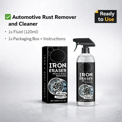 🚘✨️Iron Eraser Spray – 💪🏼Heavy-Duty Iron Remover For Wheel & Paint🏁 | Aluminum-Safe No Damage Restore Gloss✨