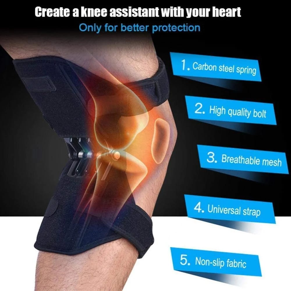 Power Knee Support Booster with Spring Force | Pain Relief & Joint Stability Brace (Pair)