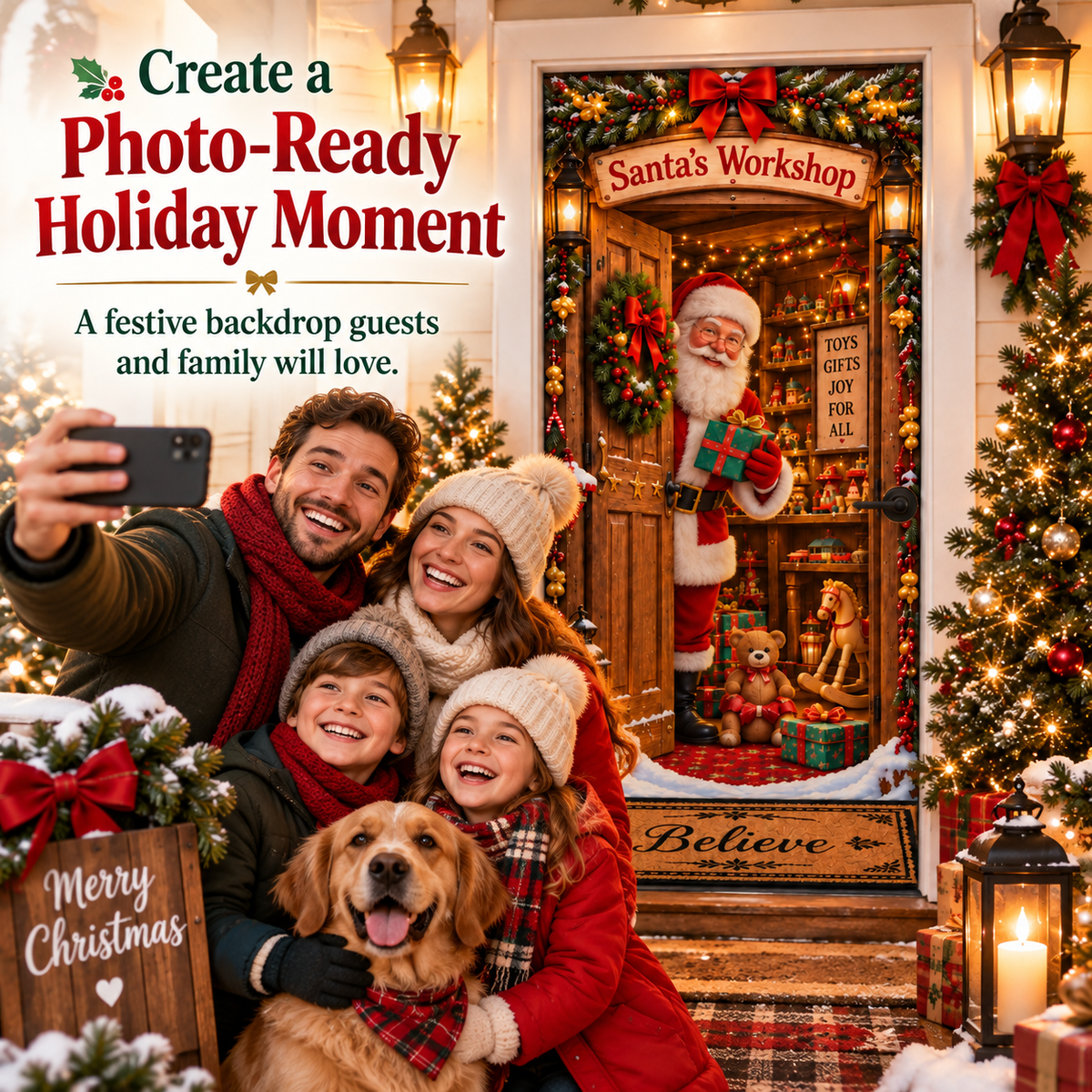 🎅Christmas Magic Door Portal™ – Life-Size Holiday Door Cover✈️