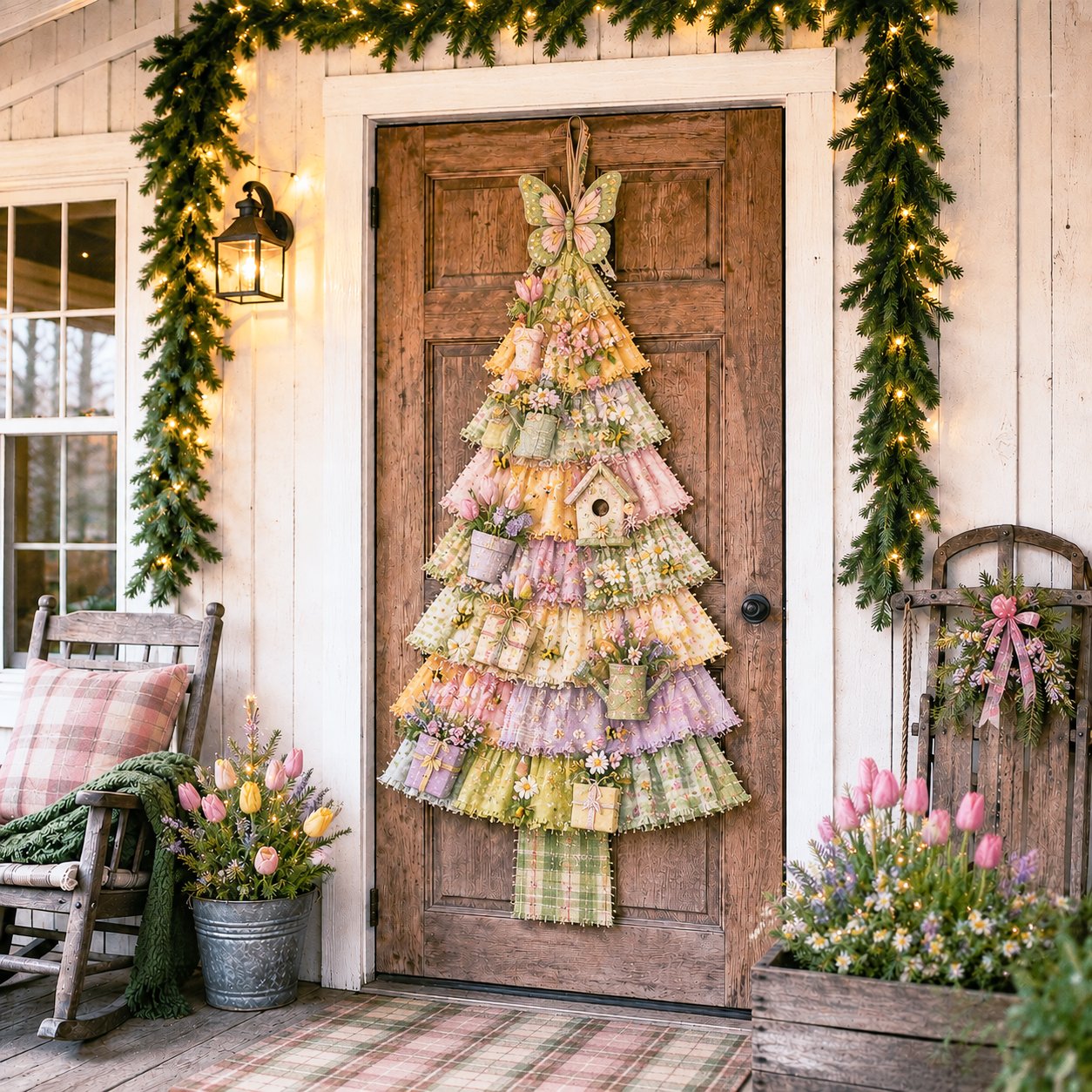 🎄Beginner-Friendly DIY Oversized Patchwork Christmas Tree Door Hanging Kit