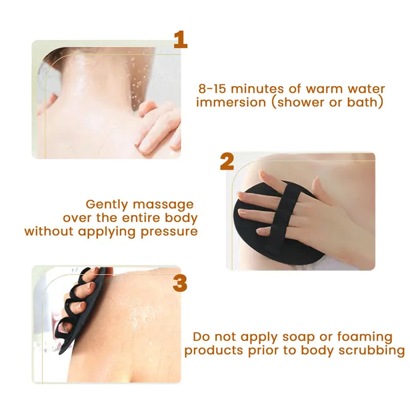 4 Counts Soft Rubber Shower Scrubber for Efficient Cleansing Body