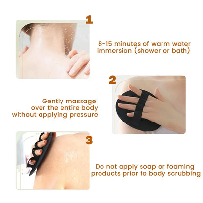 4 Counts Soft Rubber Shower Scrubber for Efficient Cleansing Body