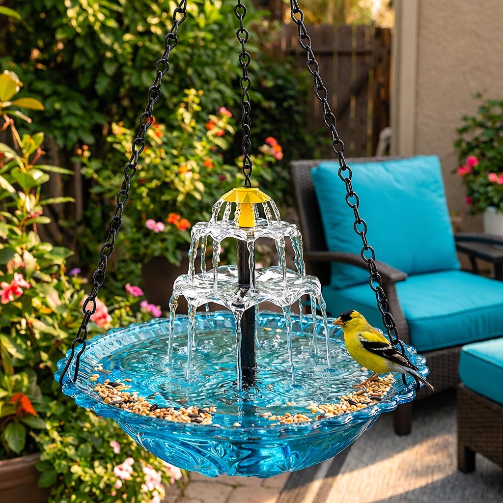 ✨2026 Spring special offer 50% off-🐦Solar Cascade Hanging Bird Bath Fountain🔥Buy 2 Free Shipping