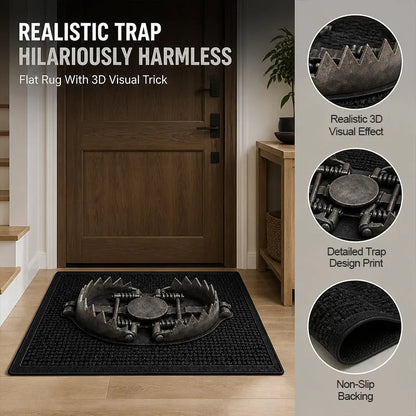 🔥HOT SALE 49% OFF😂 Gotcha! 3D Bear Trap Illusion Doormat – Funny Prank Entry Mat