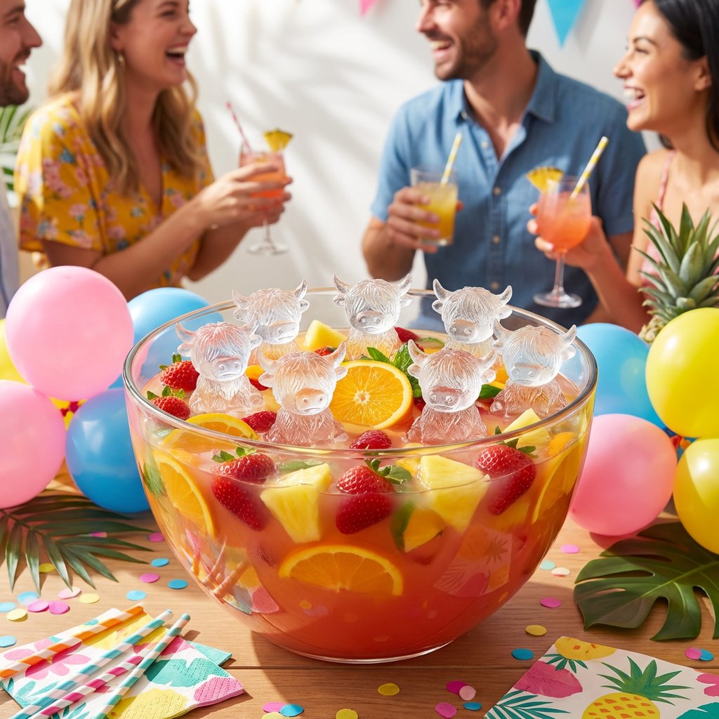 🐮🧊 Mini Highland Cow Ice Cube & Dessert Mold 🍪 Cute 3D Ice for Drinks, Parties & Gifts🎁