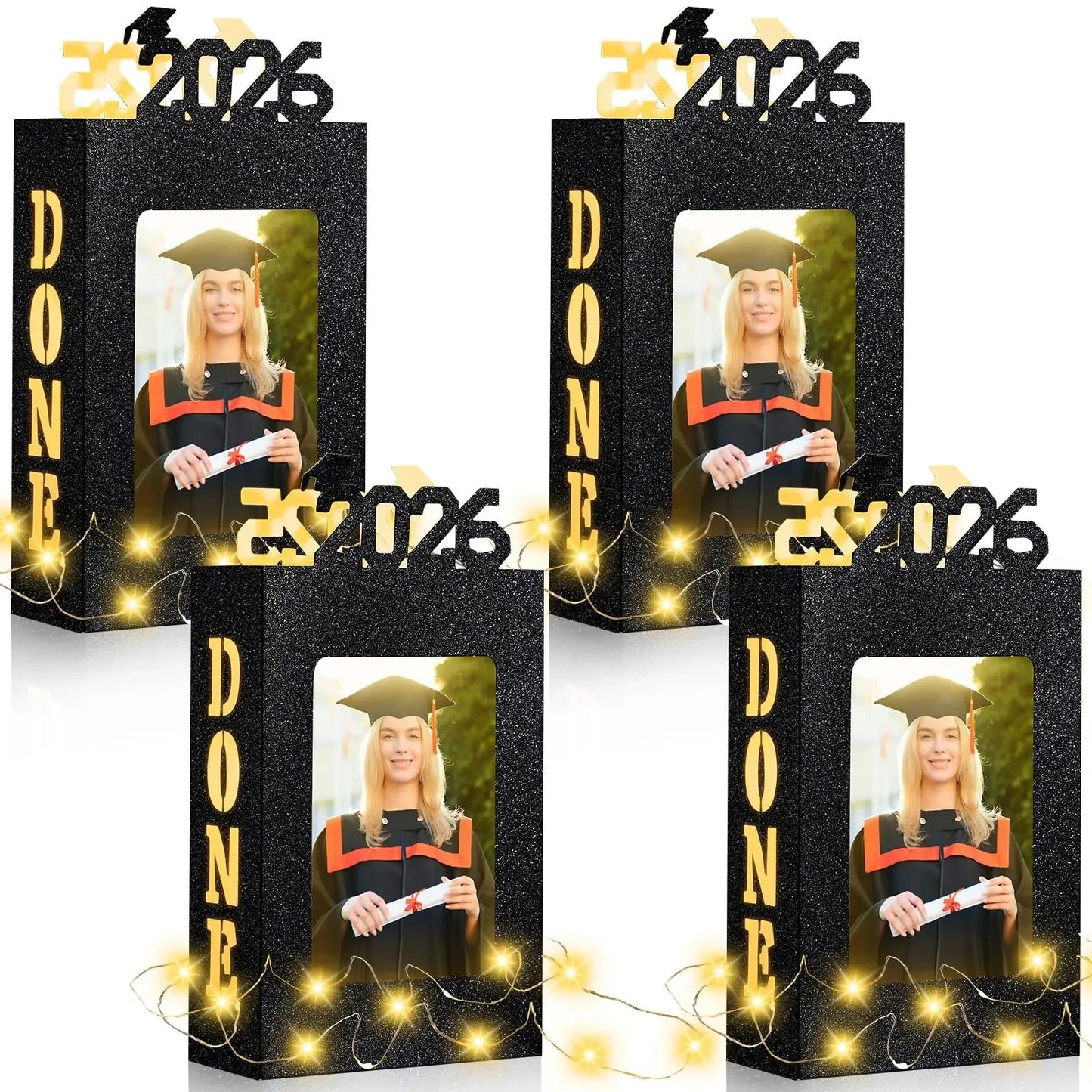 🔥Last Day 49% OFF - 4/8Pcs Graduation Centerpieces for Class of 2026 Fit 4x6in Photo | Fillable Picture Box