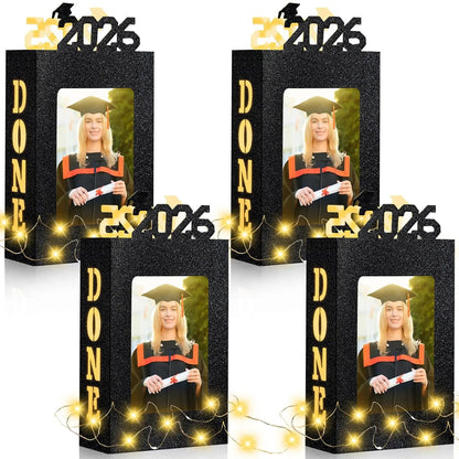 🔥Last Day 49% OFF - 4/8Pcs Graduation Centerpieces for Class of 2026 Fit 4x6in Photo | Fillable Picture Box