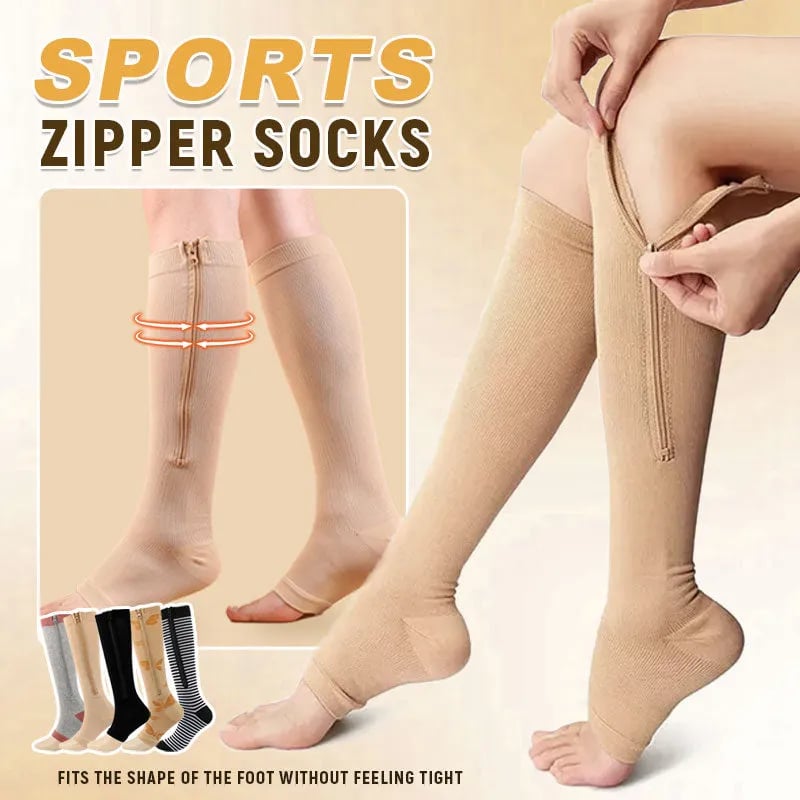 ❌No More Struggle 🏃‍♂️ Sports Zipper Socks – Comfort, Support & Easy On/Off