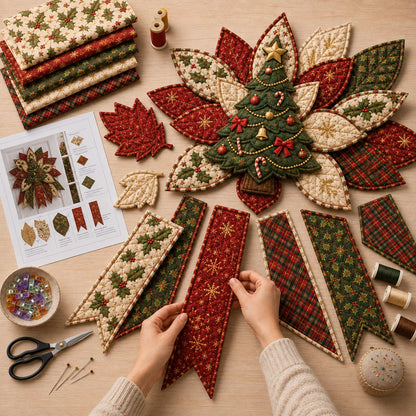 🎄Beginner-Friendly Oversized Christmas Character Quilted Door Hanger Sewing Kit | Complete Kit with All Tools & Step-by-Step Guide Included 💕