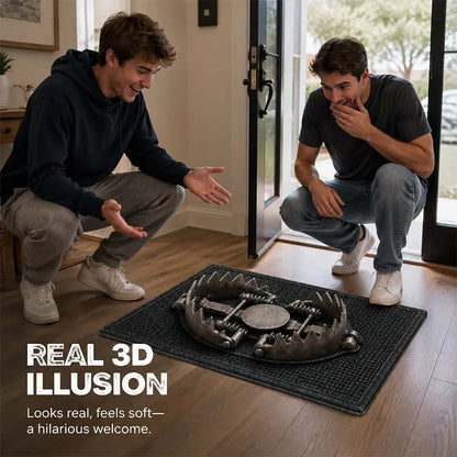 🔥HOT SALE 49% OFF😂 Gotcha! 3D Bear Trap Illusion Doormat – Funny Prank Entry Mat