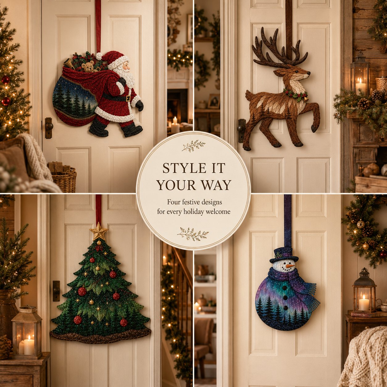 🧵 Christmas Fabric Art Door Hanging Craft Kit - Limited Time 50% OFF