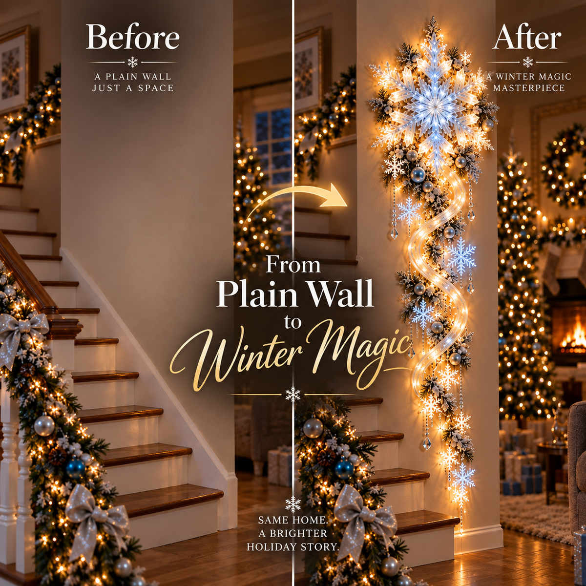 🔥Last Day 49% OFF🔥❄️ Giant Snowflake Blizzard Trail™- Let the Snowstorm Glow Indoors