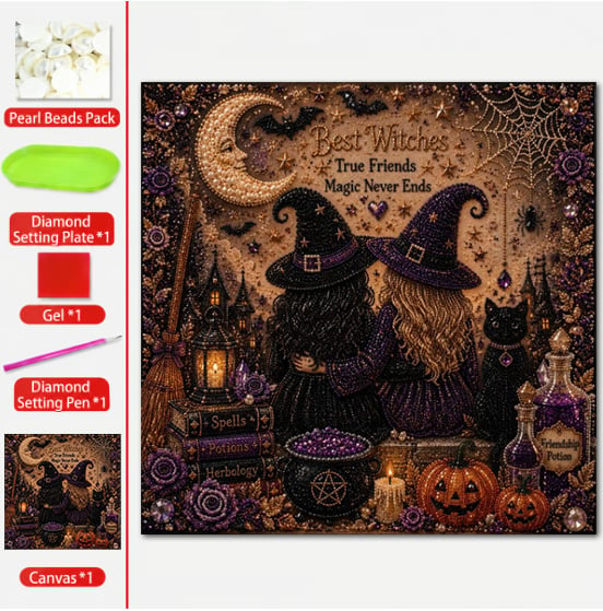 👻 Cute Ghosts Pumpkins 3D Pearl Mosaic Art Kit Halloween Decor (No Mess, Beginner), Age 8+(📦Buy 2 Free Shipping)