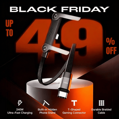 ⚡️240w super fast charging📱Invisible Holder Charger Cable with Stand