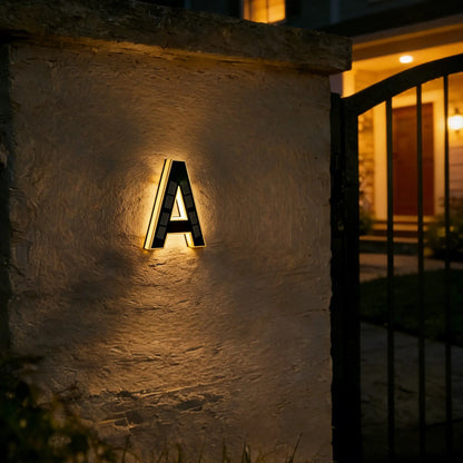 Solar Lighted House Numbers 9 Inch Waterproof LED Address Signs for Outside Modern House Numbers