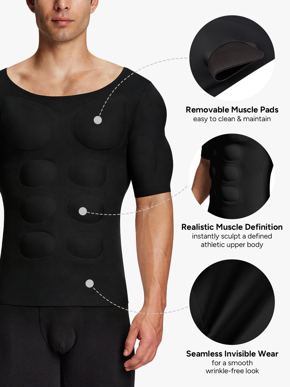 Men's shaping top worn beneath clothing