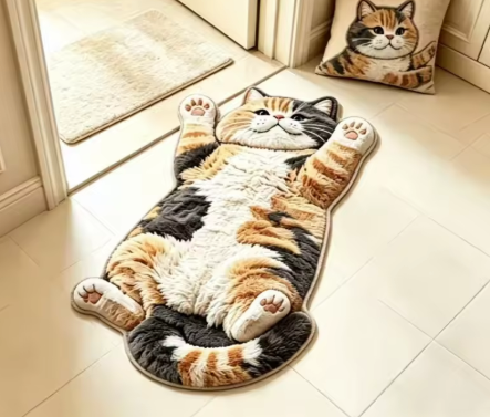 Chubby Tabby Cat Shaped Rug 🐱🤎
