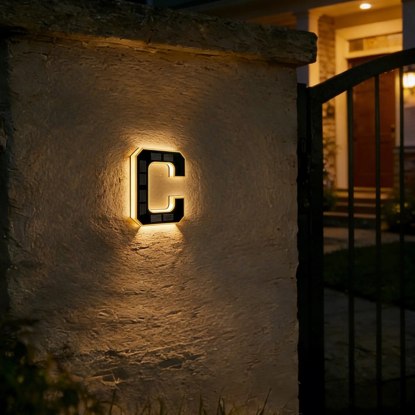 Solar Lighted House Numbers 9 Inch Waterproof LED Address Signs for Outside Modern House Numbers