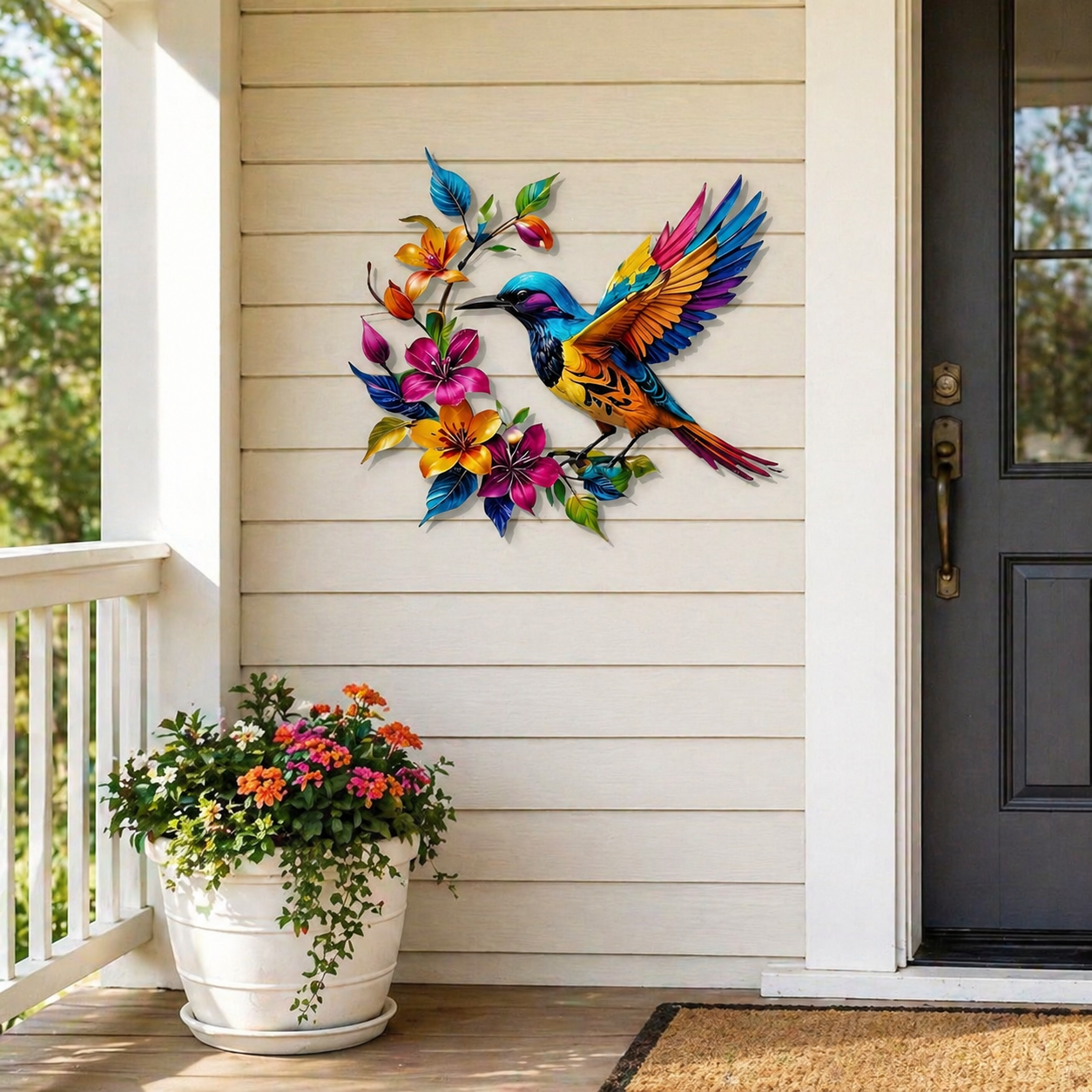 💖Hummingbird Bloom Metal Wall Art