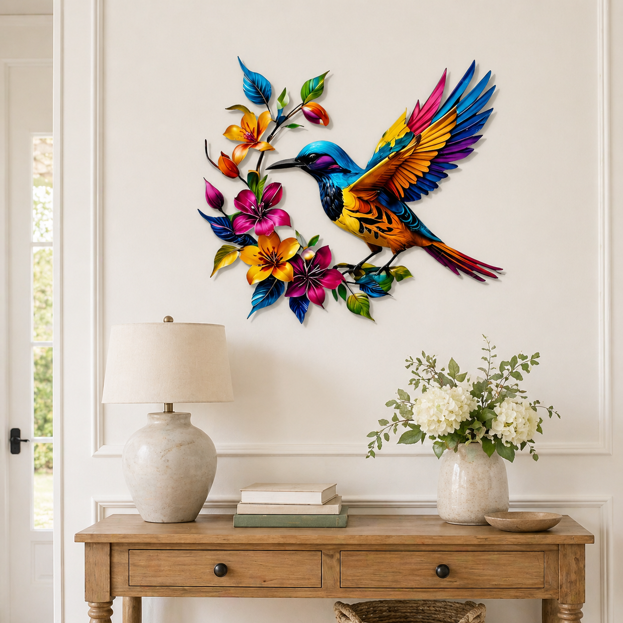 💖Hummingbird Bloom Metal Wall Art