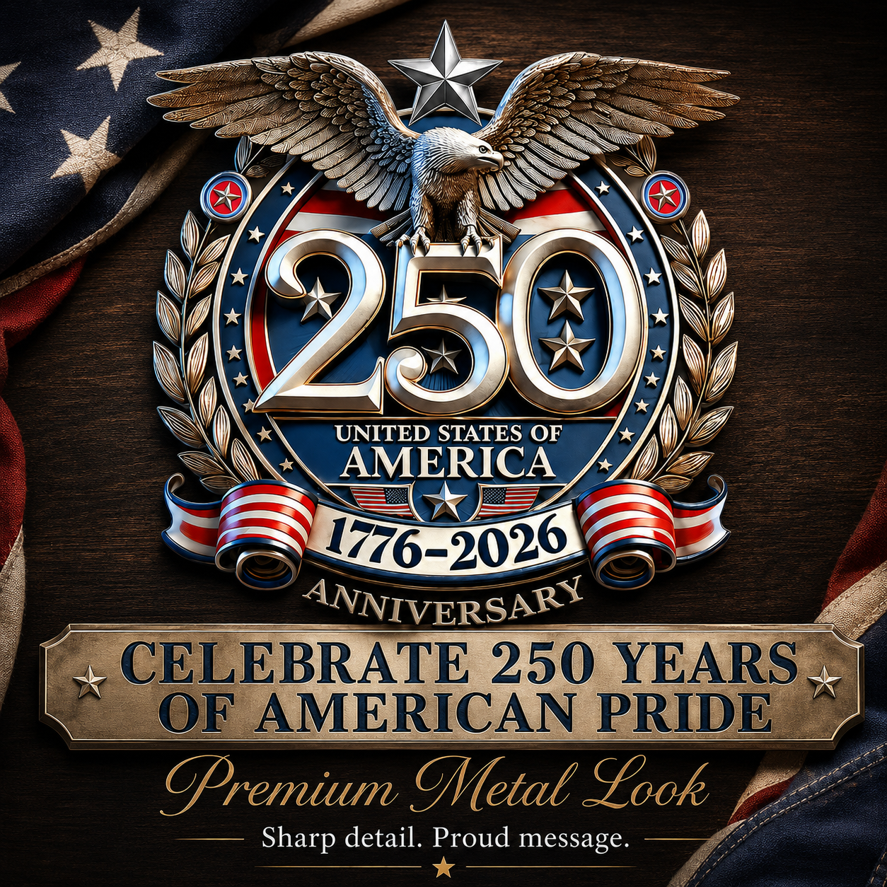 🇺🇸 250th Anniversary Sale - 250th Anniversary USA Eagle Metal Emblem