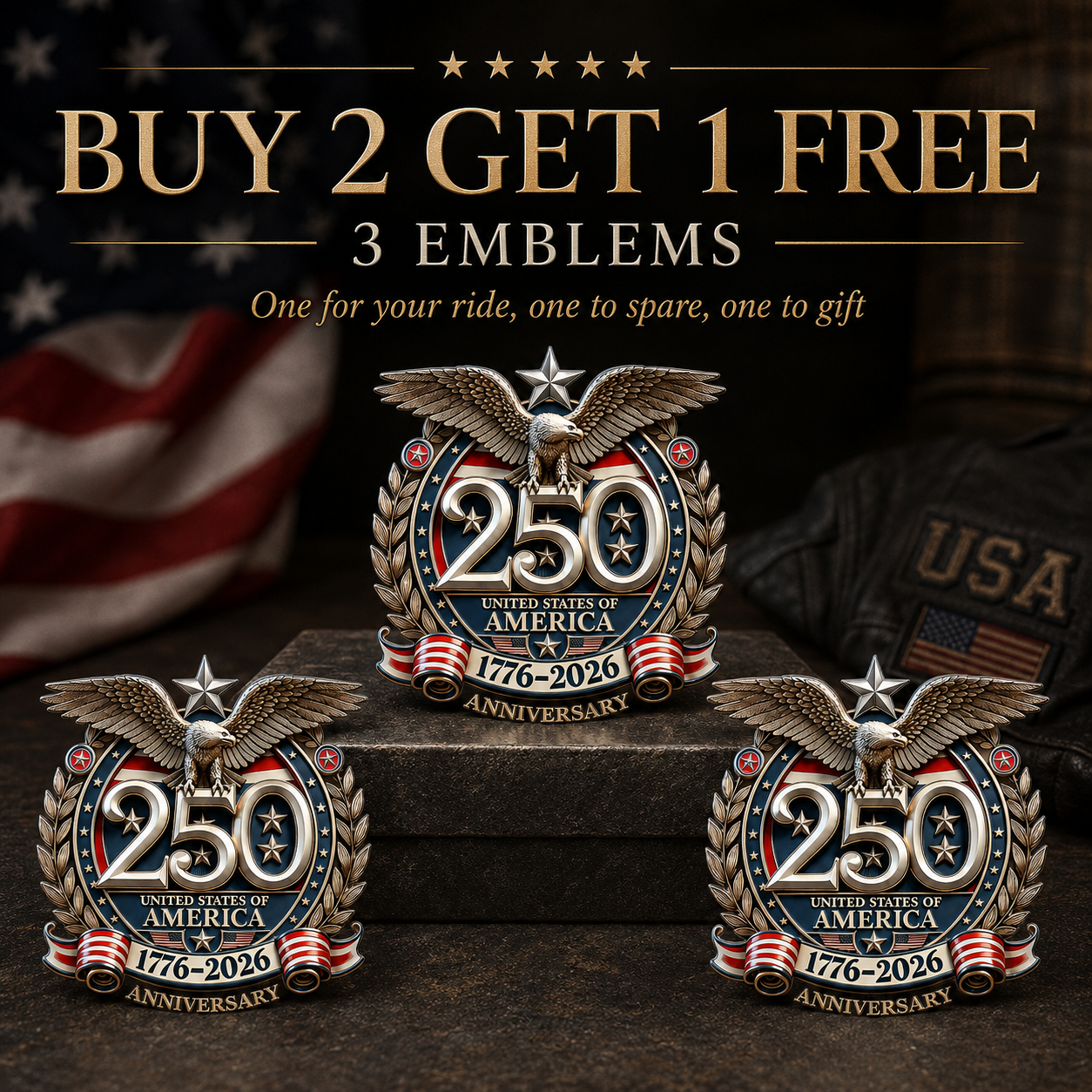 BUY 2 GET 1 FREE -3 Emblems