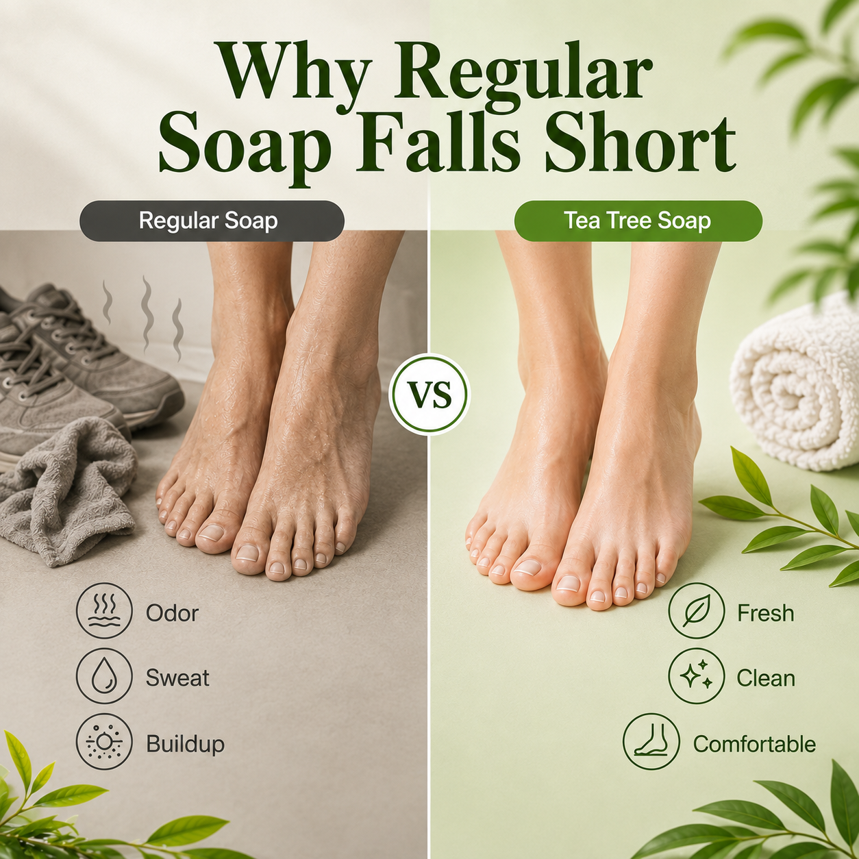 🌿 Tea Tree Deep-Cleansing Soap for Feet & Body 🧼🛒