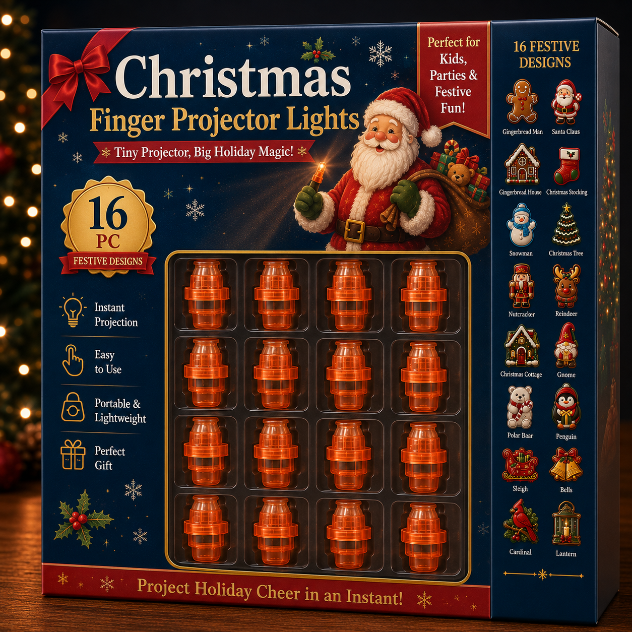 Christmas Finger Projector Lights – Mini Pattern Projector
