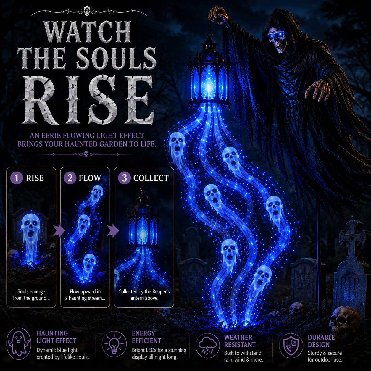 🎁 Today Only: 49% OFF 🎁Animated Halloween Soul Harvester Garden Light Collection💀