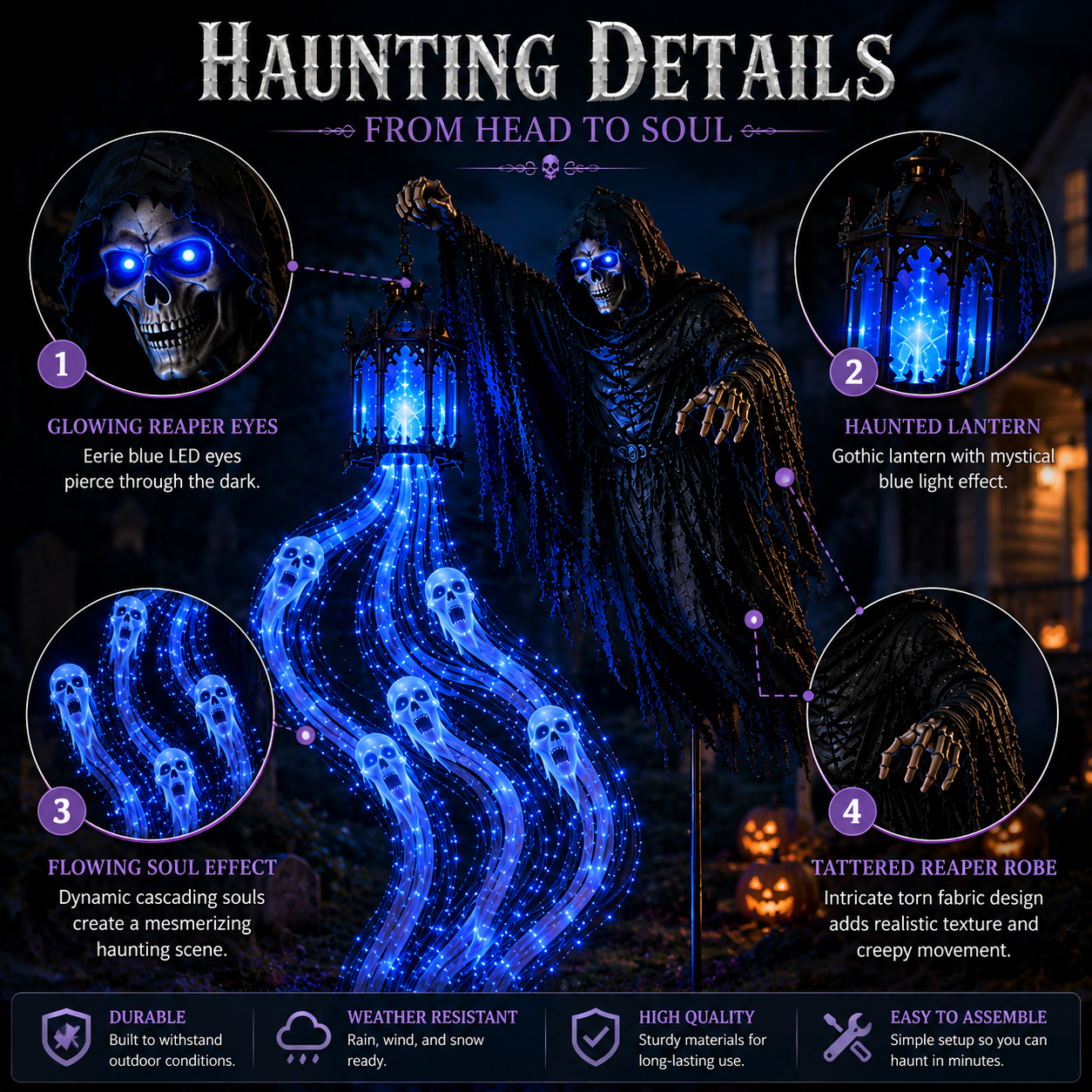 🎁 Today Only: 49% OFF 🎁Animated Halloween Soul Harvester Garden Light Collection💀