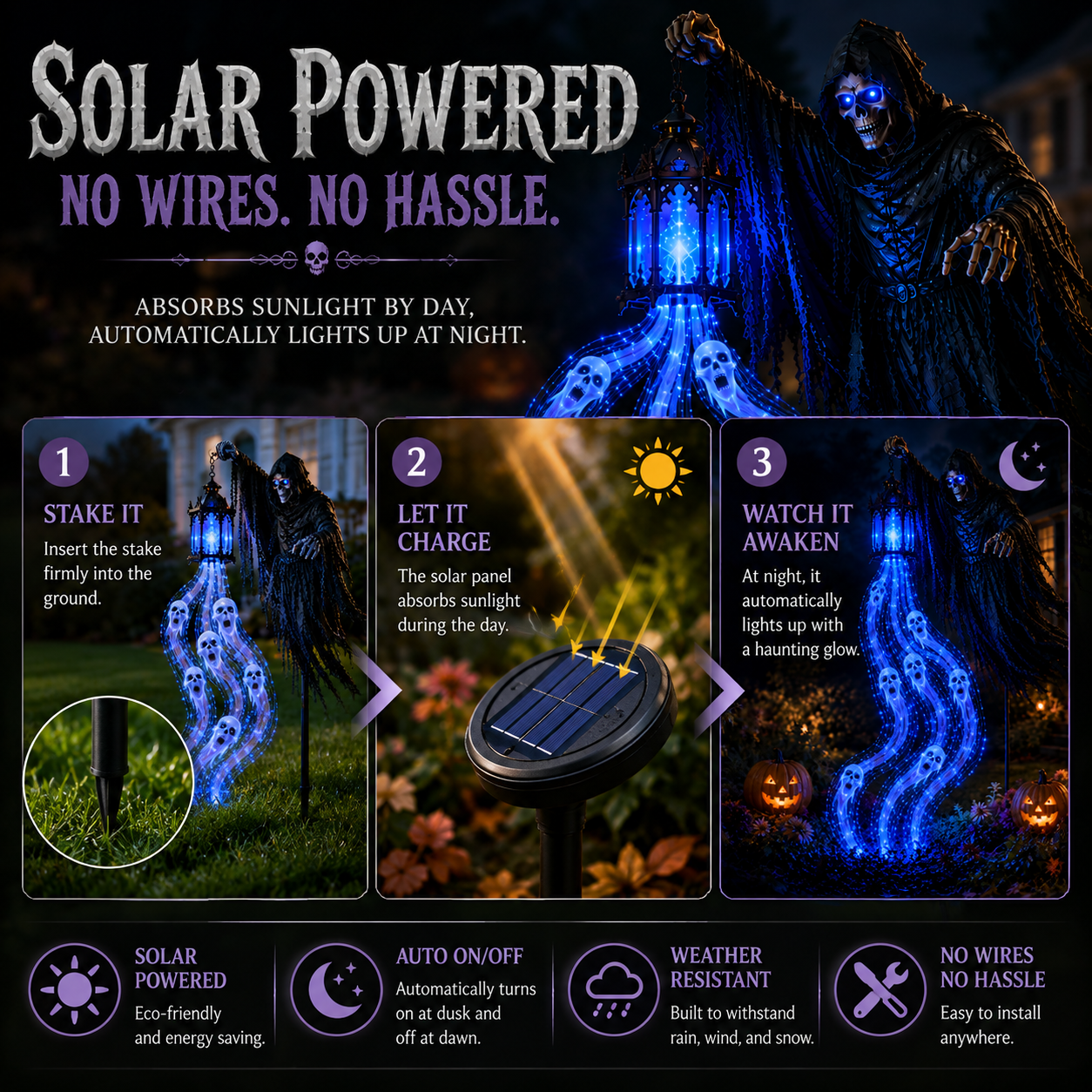 🎁 Today Only: 49% OFF 🎁Animated Halloween Soul Harvester Garden Light Collection💀