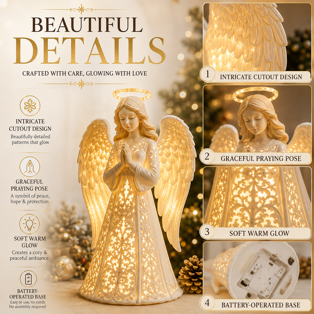 🪽✨ Angel Christmas Guardian Light – A Symbol of Hope, Love & Protection
