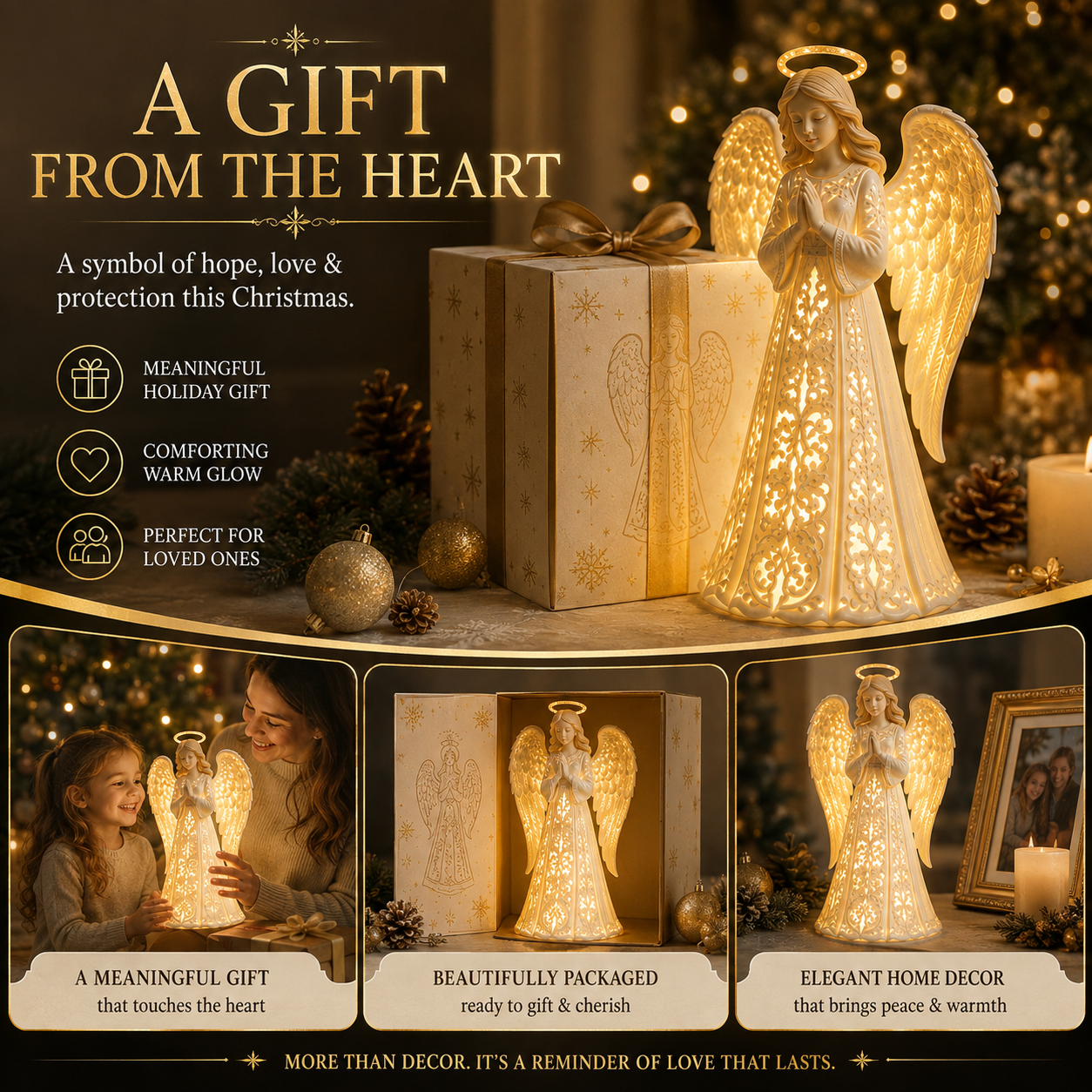 🪽✨ Angel Christmas Guardian Light – A Symbol of Hope, Love & Protection
