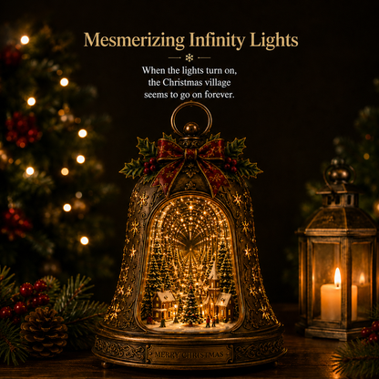 🎄 Christmas Village Infinity Bell – Lighted 3D Holiday Decor