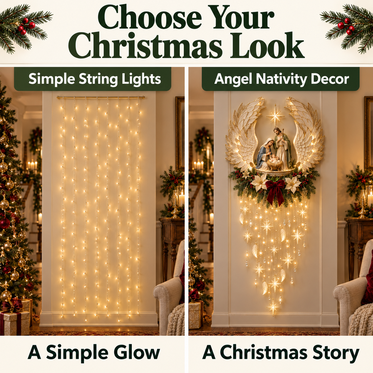 🔥Last Day 70% OFF✝️🪽 Angel’s Embrace Nativity Wall Light – A Meaningful Christmas Glow🎄
