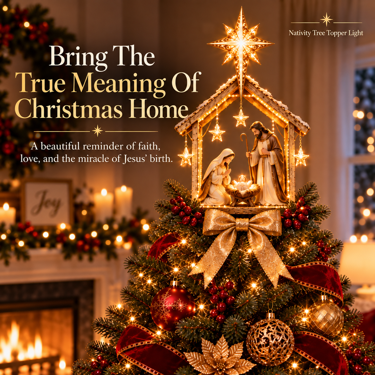 🌟Bethlehem Star™ Nativity Tree Topper Light