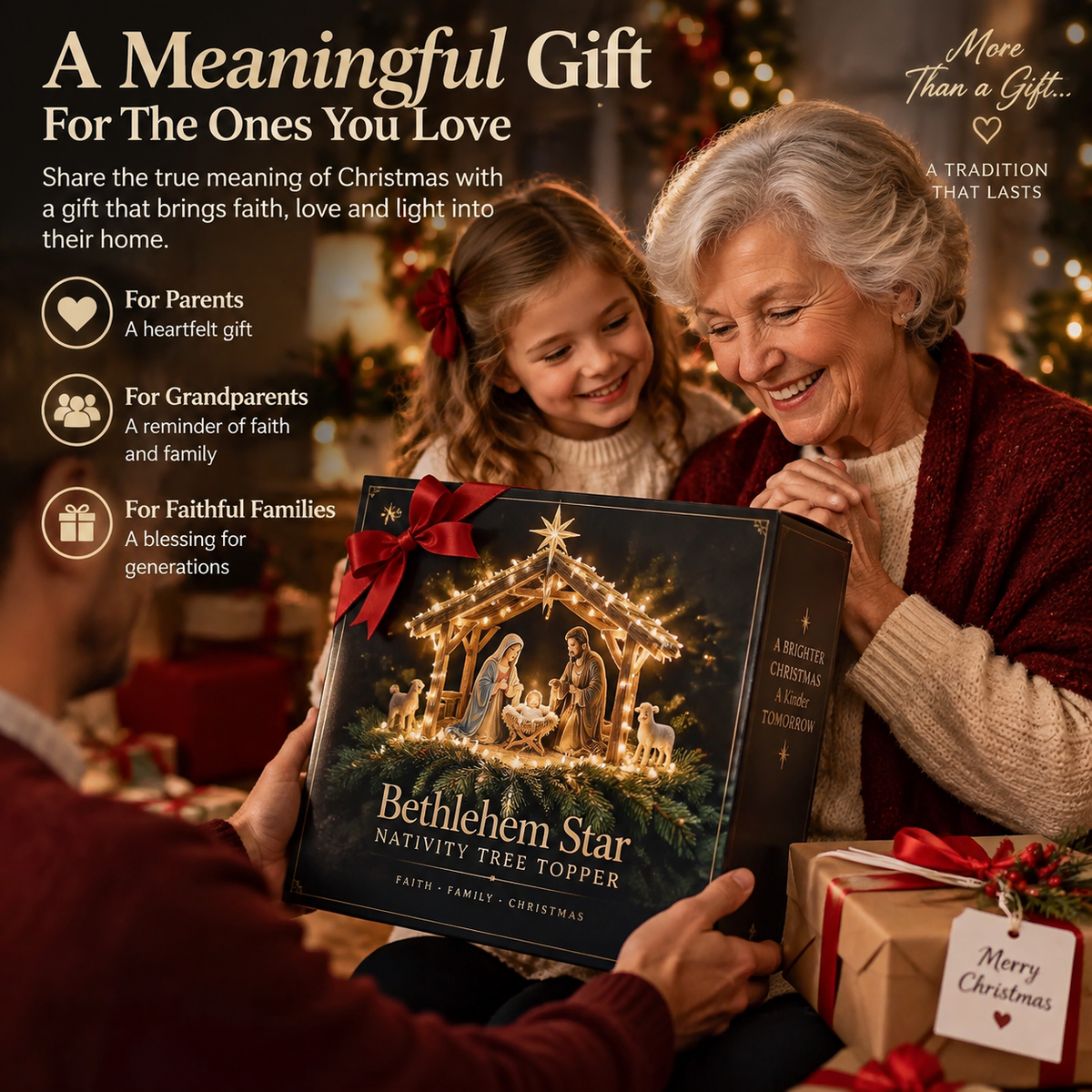 🌟Bethlehem Star™ Nativity Tree Topper Light