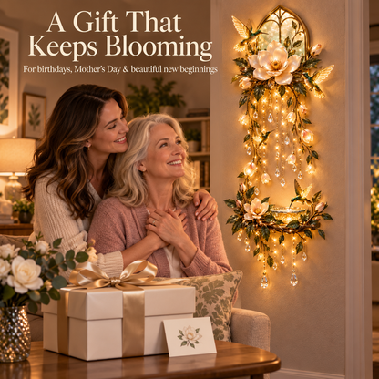🐦Last Day 49% OFF🪷Moonlit Magnolia™ Hummingbird Lightfall Wall Décor – A Garden That Glows Day & Night