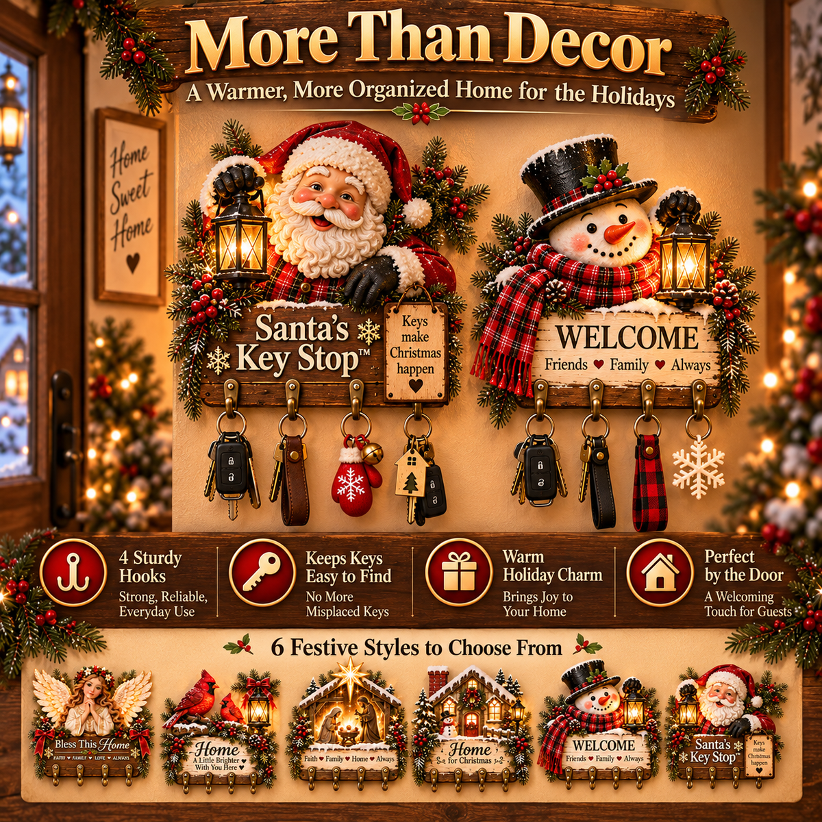 Welcome Key Holder Christmas collection