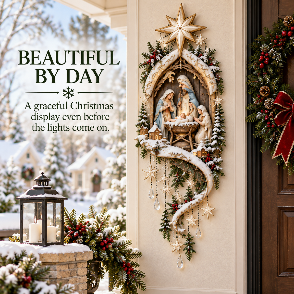 ✨ Bethlehem Light of Hope Nativity Starfall Wall Decor — Guiding Hearts Home This Christmas 🎄