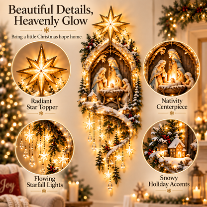 ✨ Bethlehem Light of Hope Nativity Starfall Wall Decor — Guiding Hearts Home This Christmas 🎄